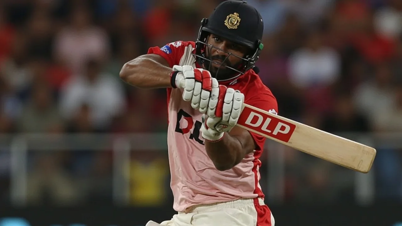 Tight sideline action frame of a wicketkeeper-batter in batting pads walking off the field with bat tucked under one arm and helmet in the other hand